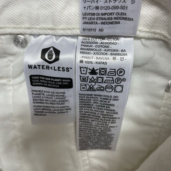 Levi's Premium 501 High Rise Distressed Off-White Denim Shorts Women's Sz 29 - Picture 11 of 15